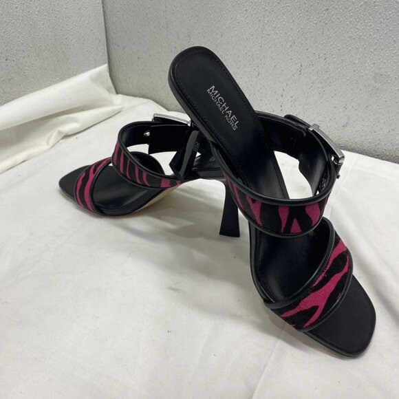 NEW MICHAEL KORS Women's Colby Heeled Sandals – Black/Pink, Size 9.5 - Picture 2 of 6